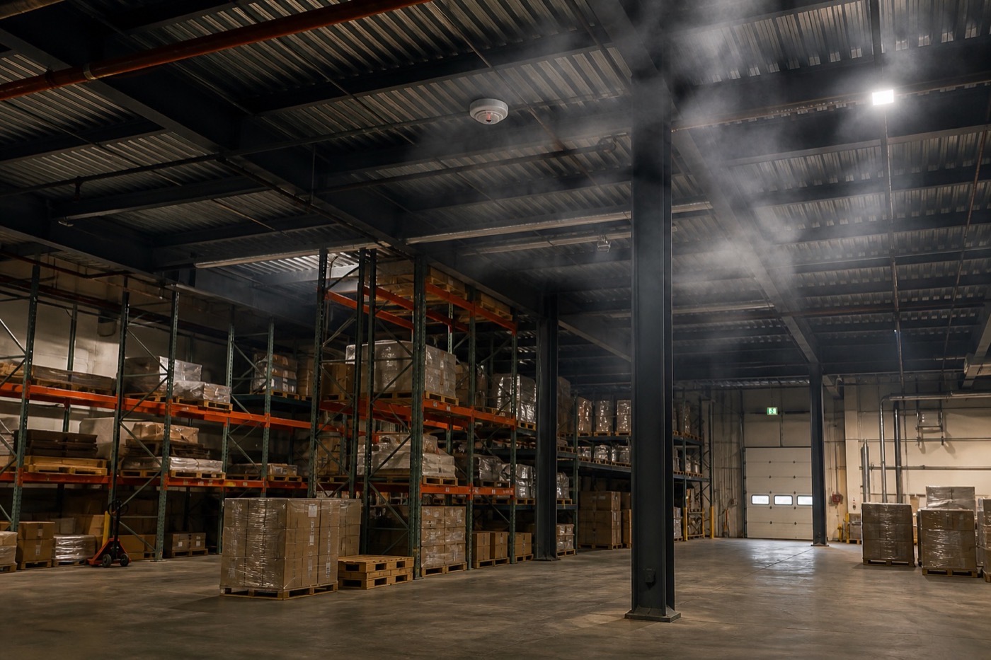 Facility camera view highlighting a possible smoke area